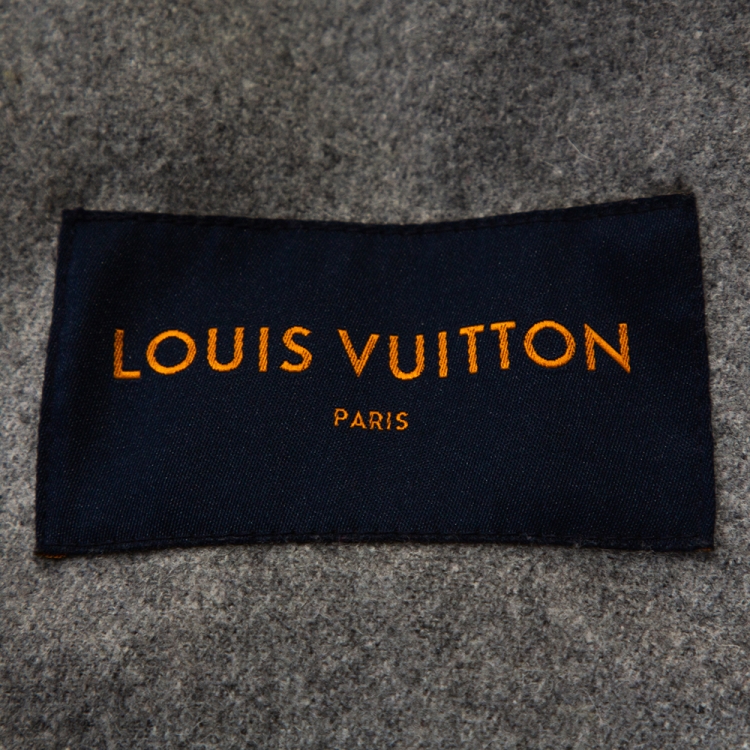 Pre Owned Louis Vuitton Grey Cashmere Monogram Boyhood Puffer Jacket M