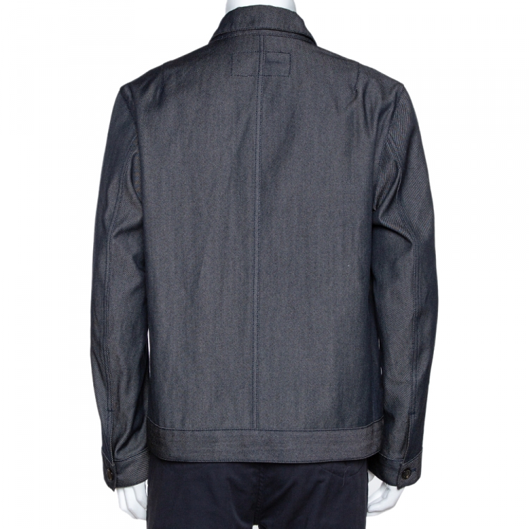 Pre Owned Louis Vuitton Dark Blue Wool Blend Denim Jacket XXL