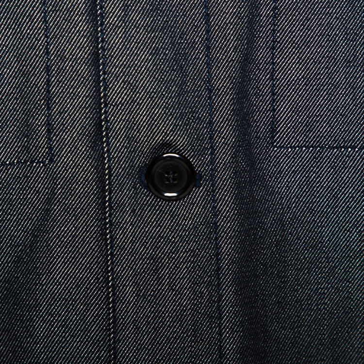 Pre Owned Louis Vuitton Dark Blue Wool Blend Denim Jacket XXL