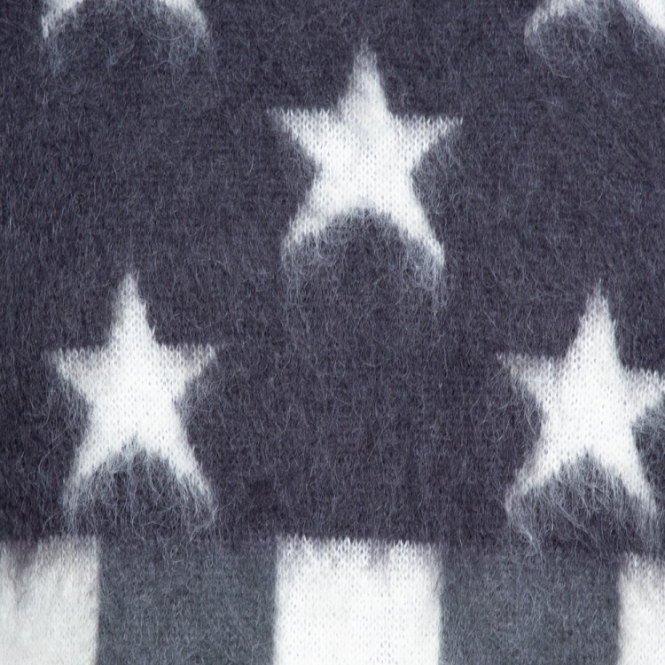 Pre Owned Louis Vuitton Grey USA Flag Mohair Jacquard Crew Neck Sweater M