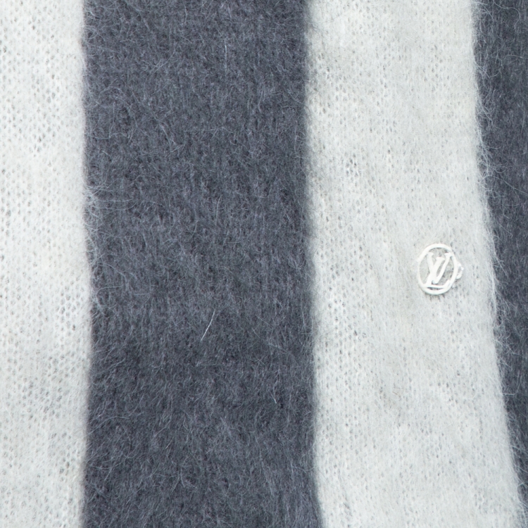 Pre Owned Louis Vuitton Grey USA Flag Mohair Jacquard Crew Neck Sweater M