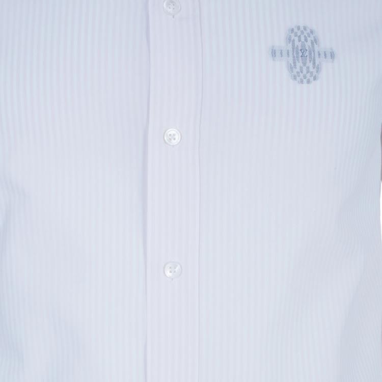 Pre Owned Louis Vuitton Men's Light Pink Pinstripe Shirt L