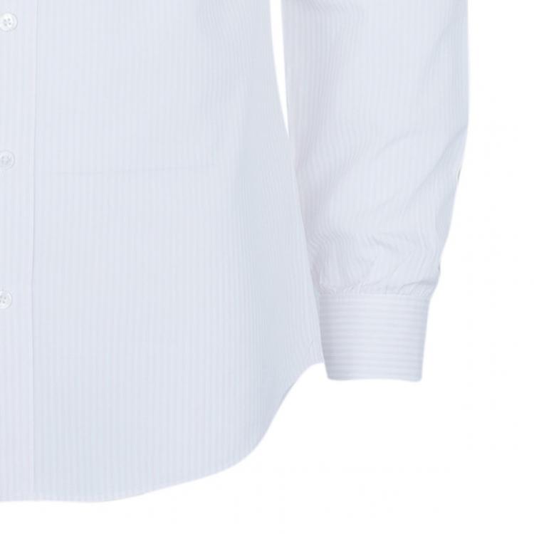 Pre Owned Louis Vuitton Men's Light Pink Pinstripe Shirt L