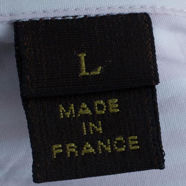 Pre Owned Louis Vuitton Men's Light Pink Pinstripe Shirt L