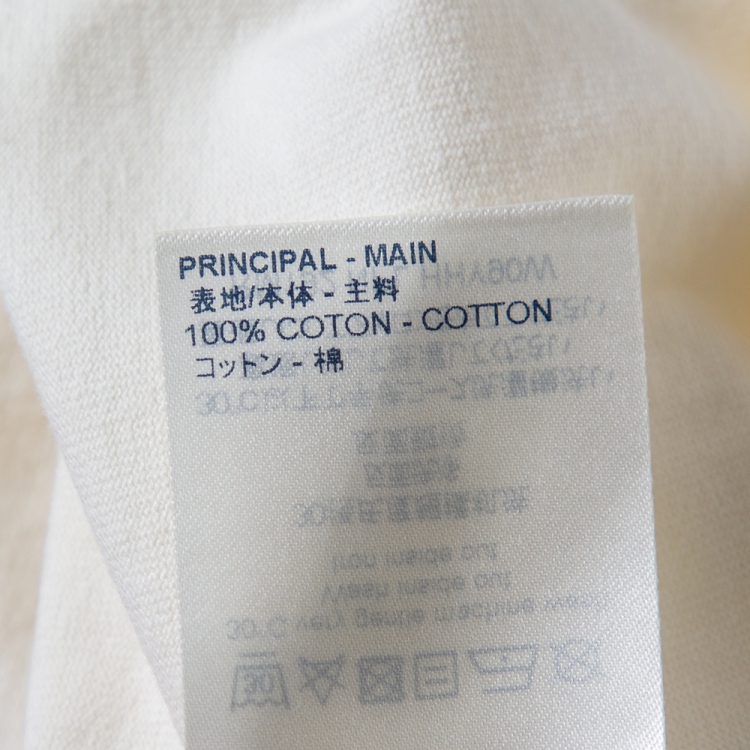 Pre Owned Louis Vuitton Cream Cotton Smoke Logo Printed Crewneck T-Shirt M