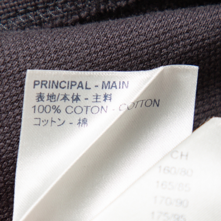 مملوكة مسبقًا Louis Vuitton Grey Cotton Vegetal Logo Lace Detail Crewneck T-Shirt M