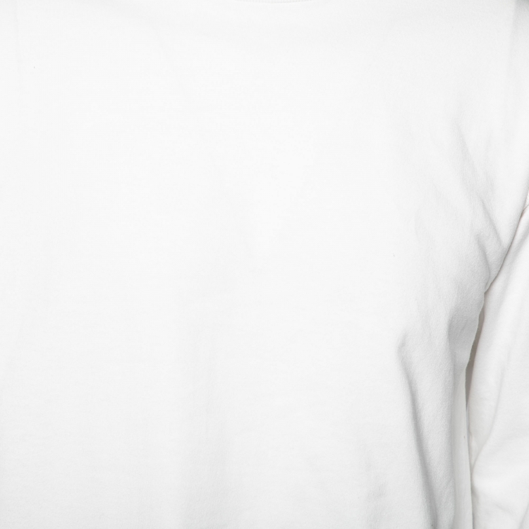 Pre Owned Louis Vuitton White Cotton Inside Out Long Sleeve Crew Neck T-Shirt S 
