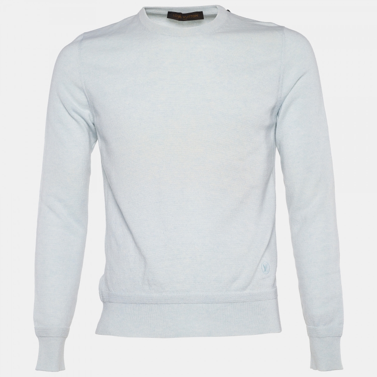 Pre Owned Louis Vuitton Pale Blue Mélange Cashmere Knit Jumper XS