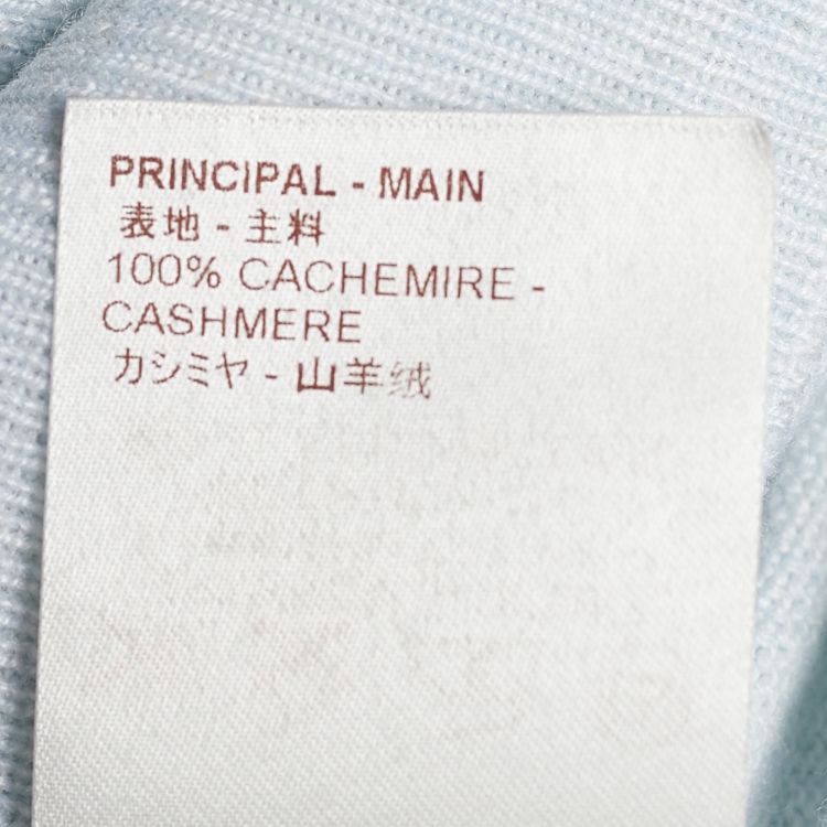 Pre Owned Louis Vuitton Pale Blue Mélange Cashmere Knit Jumper XS