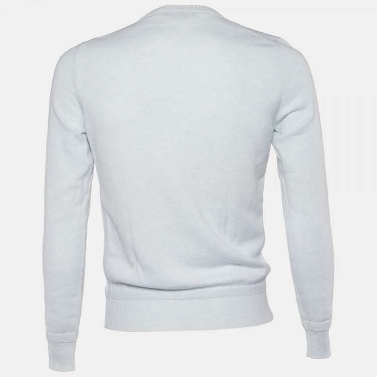 Pre Owned Louis Vuitton Pale Blue Mélange Cashmere Knit Jumper XS