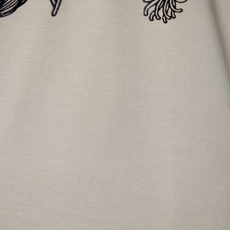 Pre Owned Louis Vuitton X Christopher Nemeth Beige Logo Printed Cotton Knit T-Shirt M
