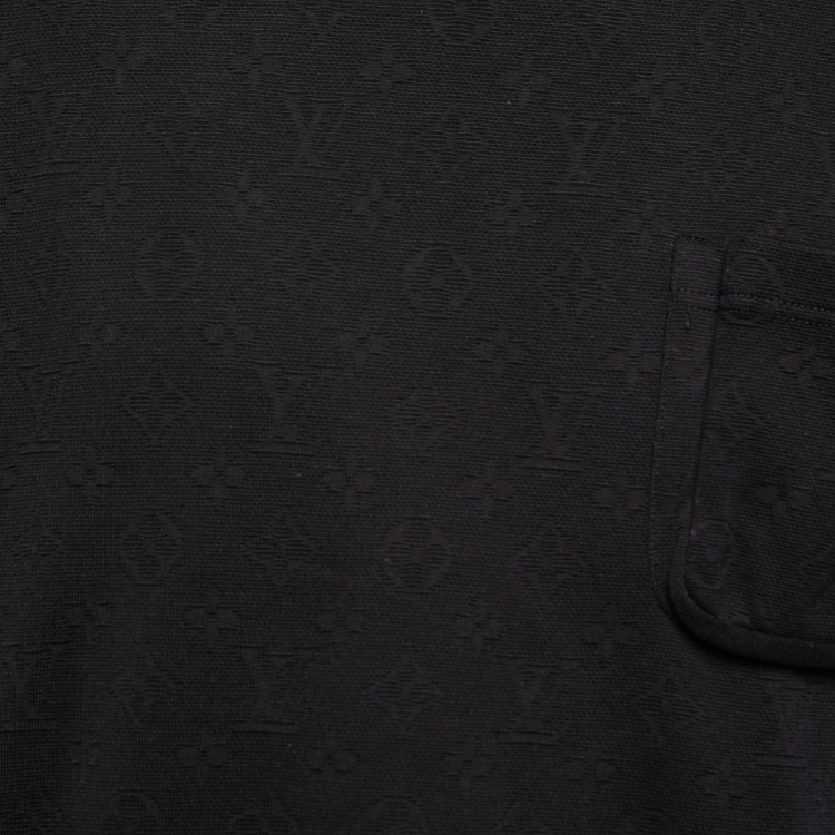 Pre Owned Louis Vuitton Black Monogram Jacquard Cotton Crewneck T-Shirt M