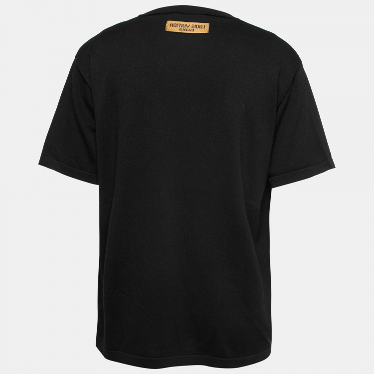 Louis Vuitton Black Intarsia Logo Knit Short Sleeve T-Shirt XL Louis Vuitton