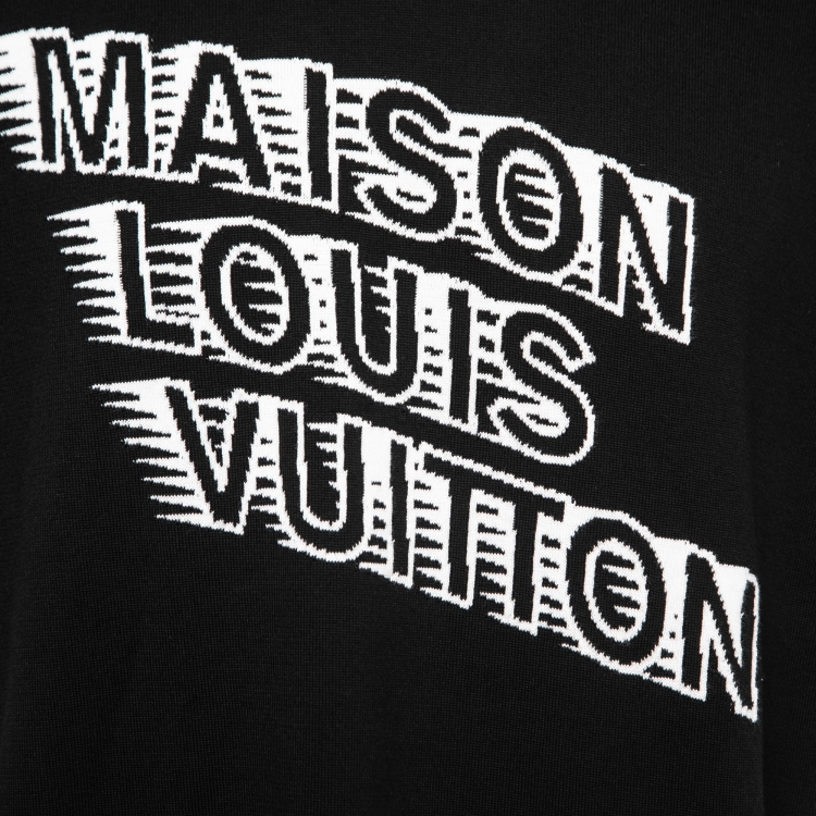 مملوكة مسبقًا Louis Vuitton Black Intarsia Logo Knit Short Sleeve T-Shirt XL