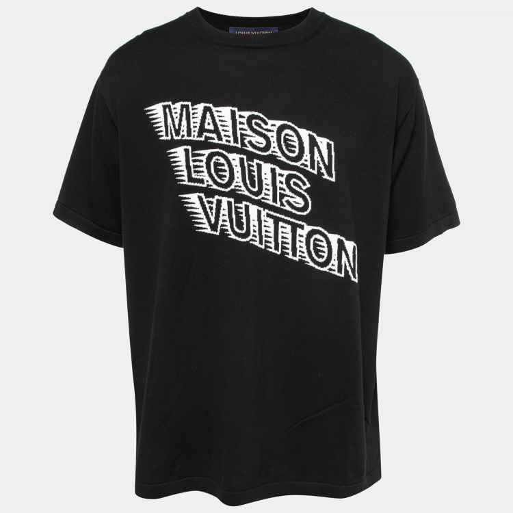 Louis Vuitton Black Intarsia Logo Knit Short Sleeve T-Shirt XL Louis  Vuitton | The Luxury Closet