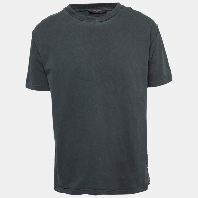 Pre Owned Louis Vuitton Anthracite Grey Inverted Seam Oversized T-Shirt L