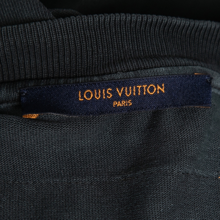 Pre Owned Louis Vuitton Anthracite Grey Inverted Seam Oversized T-Shirt L