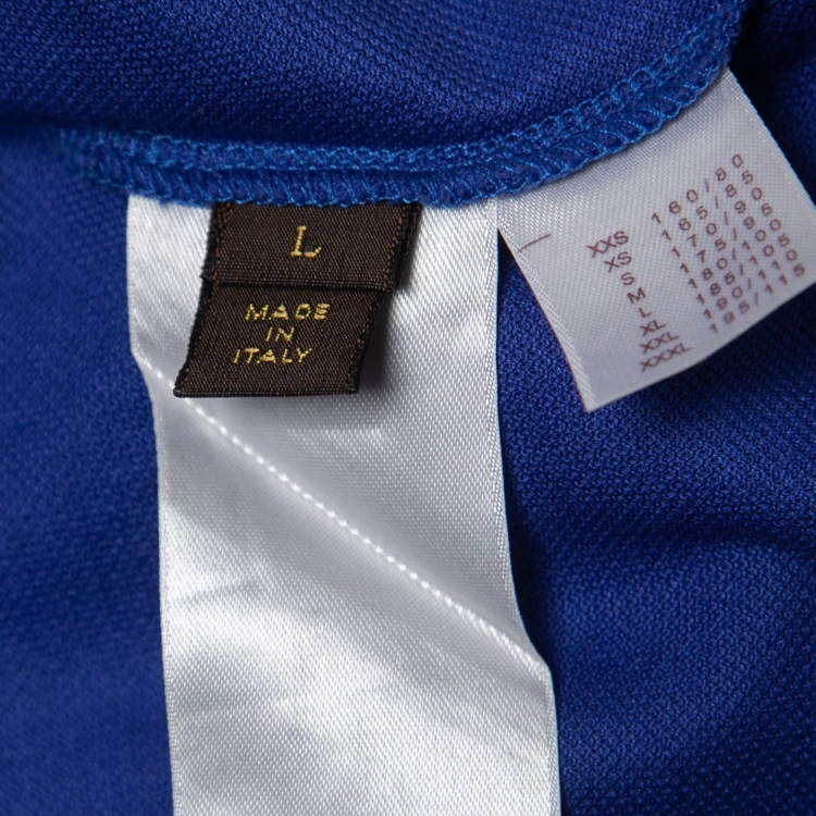 Pre Owned Louis Vuitton Blue Cotton Pique Polo T-Shirt L