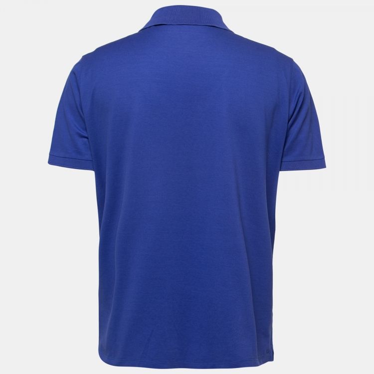 Pre Owned Louis Vuitton Blue Cotton Pique Polo T-Shirt L