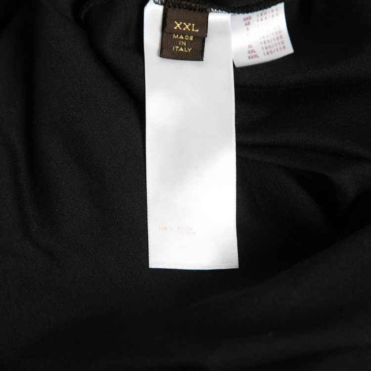 Pre Owned Louis Vuitton Black Cotton Damier Pocket Detail Long Sleeve T-Shirt XXL