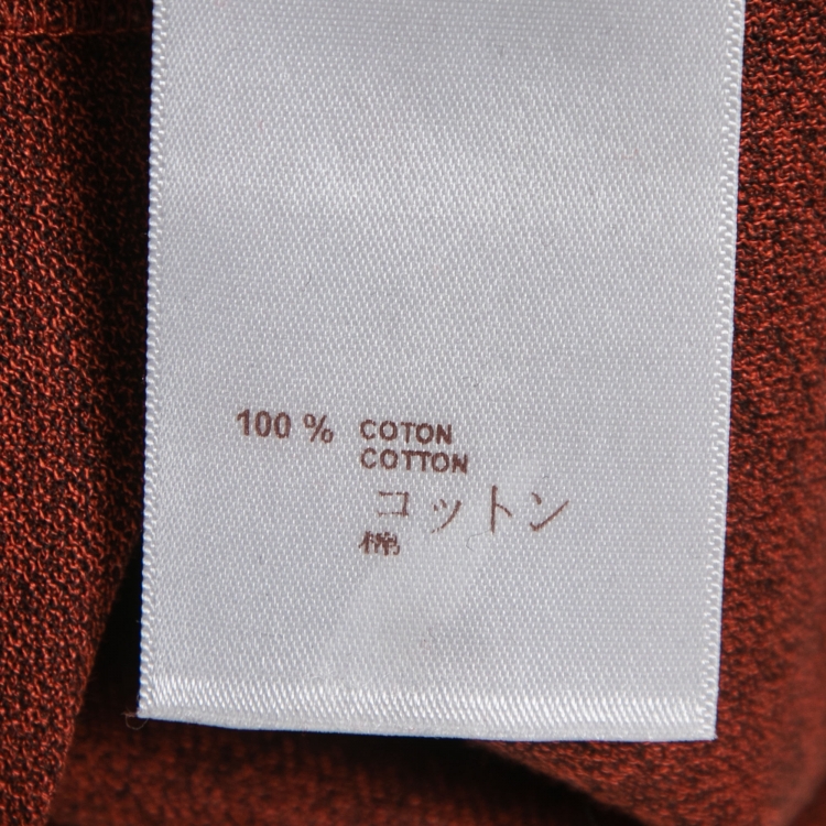 Pre Owned Louis Vuitton Brown Melange Cotton Polo T-Shirt S