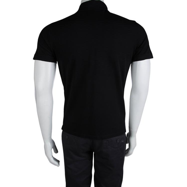 Pre Owned Louis Vuitton Black Honeycomb Knit Polo T-Shirt S