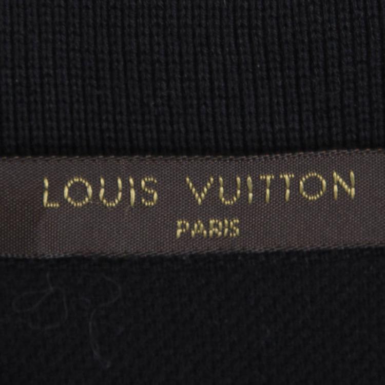 Pre Owned Louis Vuitton Black Honeycomb Knit Polo T-Shirt S