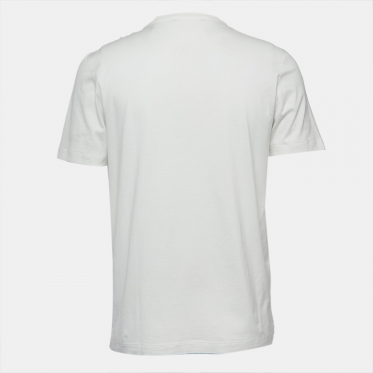 Louis Vuitton White Print Cotton Crew Neck Half Sleeve T-Shirt M Louis  Vuitton