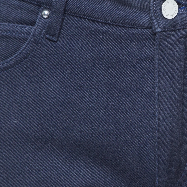 Pre Owned Louis Vuitton Navy Blue Denim Jeans M Waist 30"