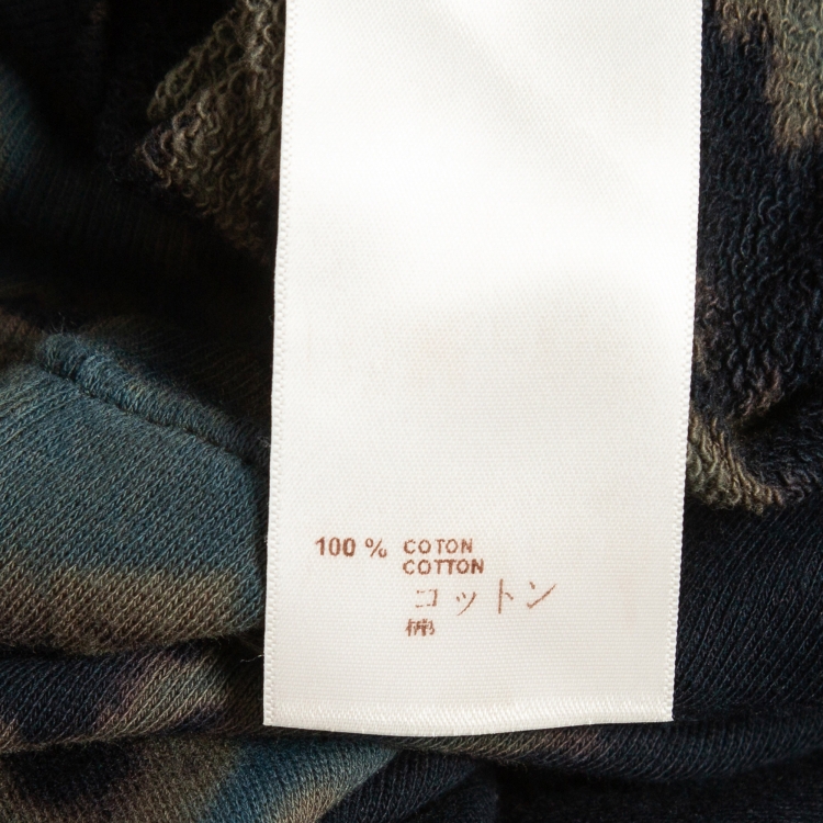 Pre Owned Louis Vuitton Navy Blue Tie Dye Cotton Round Neck Sweatshirt L