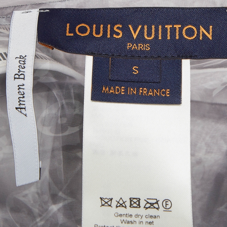 Pre Owned Louis Vuitton Grey Monogram Organza Track Jacket S