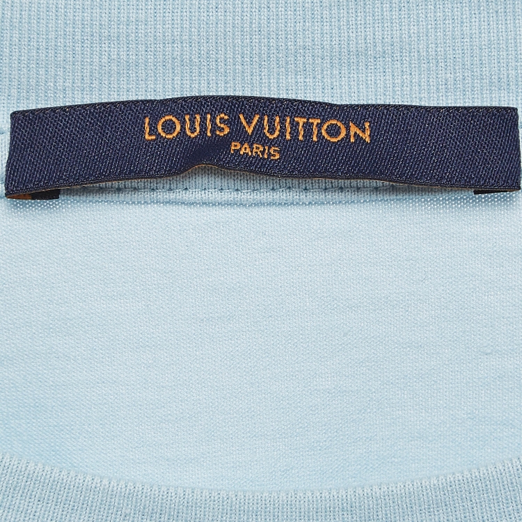 Pre Owned Louis Vuitton Blue Monogram Gradient Cotton T-Shirt 