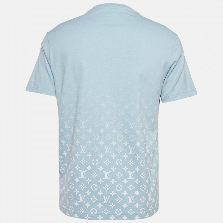 Pre Owned Louis Vuitton Blue Monogram Gradient Cotton T-Shirt 