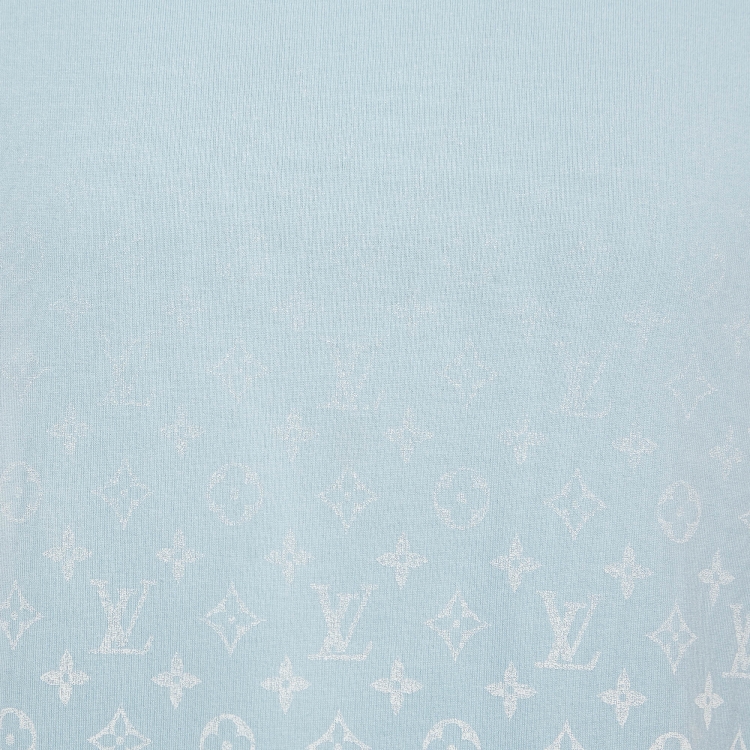Pre Owned Louis Vuitton Blue Monogram Gradient Cotton T-Shirt 