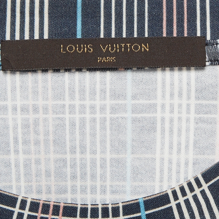 Pre Owned Louis Vuitton Blue Pret a Partir Print Cotton T-shirt S