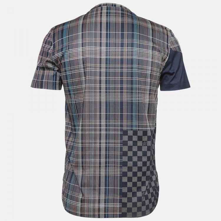 Pre Owned Louis Vuitton Blue Pret a Partir Print Cotton T-shirt S