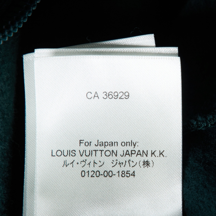 Pre Owned Louis Vuitton Green Logo Cotton & Denim Hooded Jacket S