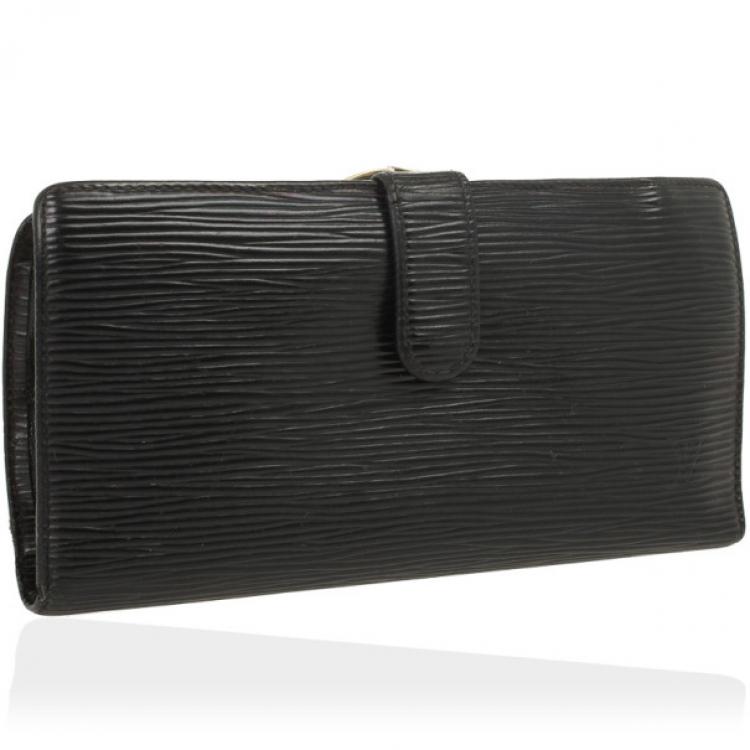 Louis Vuitton Black Epi Leather French Purse Wallet Louis Vuitton