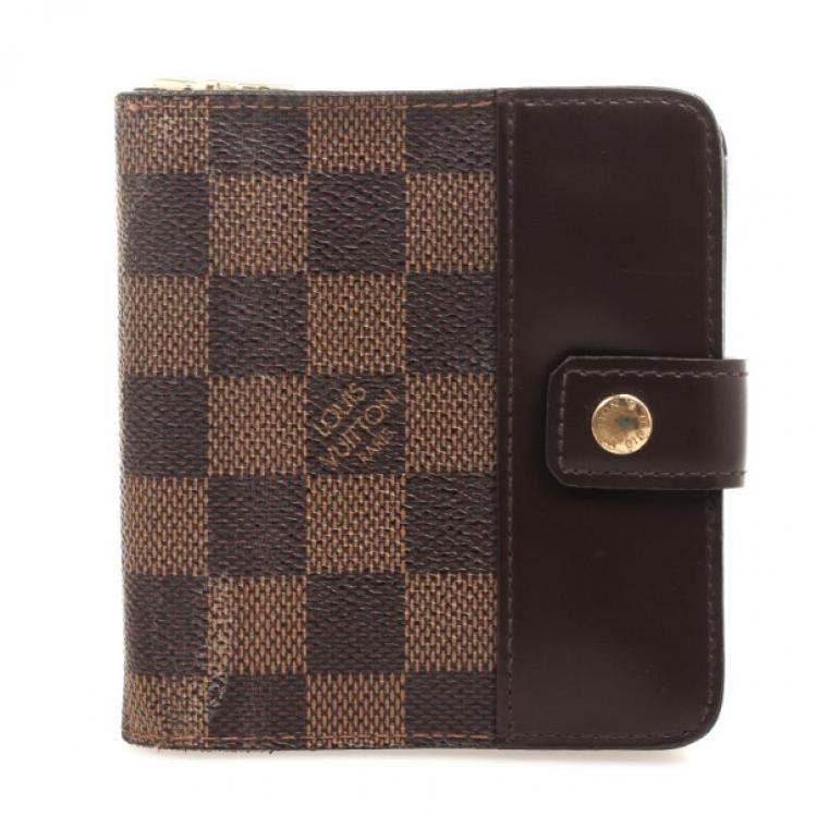 Louis Vuitton Damier Ebene Koala Compact Wallet Brown Leather ref