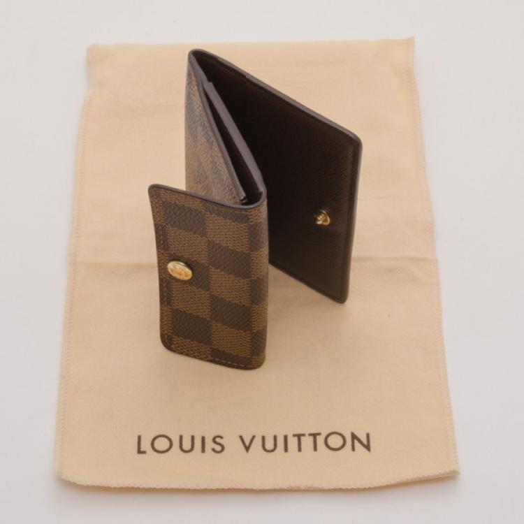 Pre Owned Louis Vuitton Damier Ebene Business Card Holder