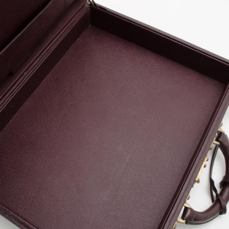 Pre Owned Louis Vuitton Burgundy Taiga Leather President Classeur Briefcase