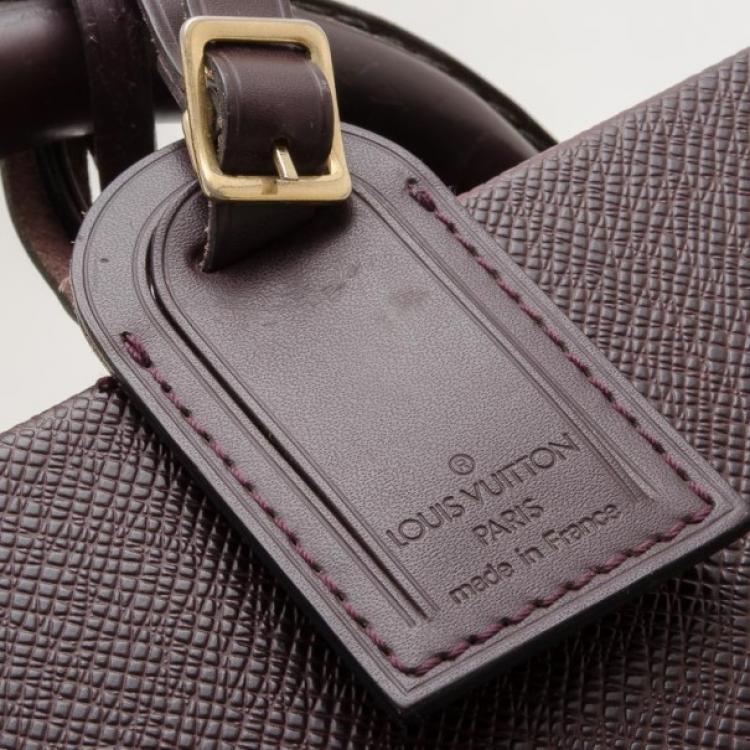 Pre Owned Louis Vuitton Burgundy Taiga Leather President Classeur Briefcase