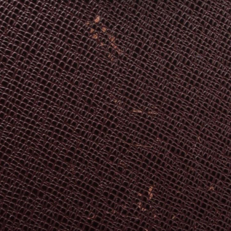 Pre Owned Louis Vuitton Burgundy Taiga Leather President Classeur Briefcase