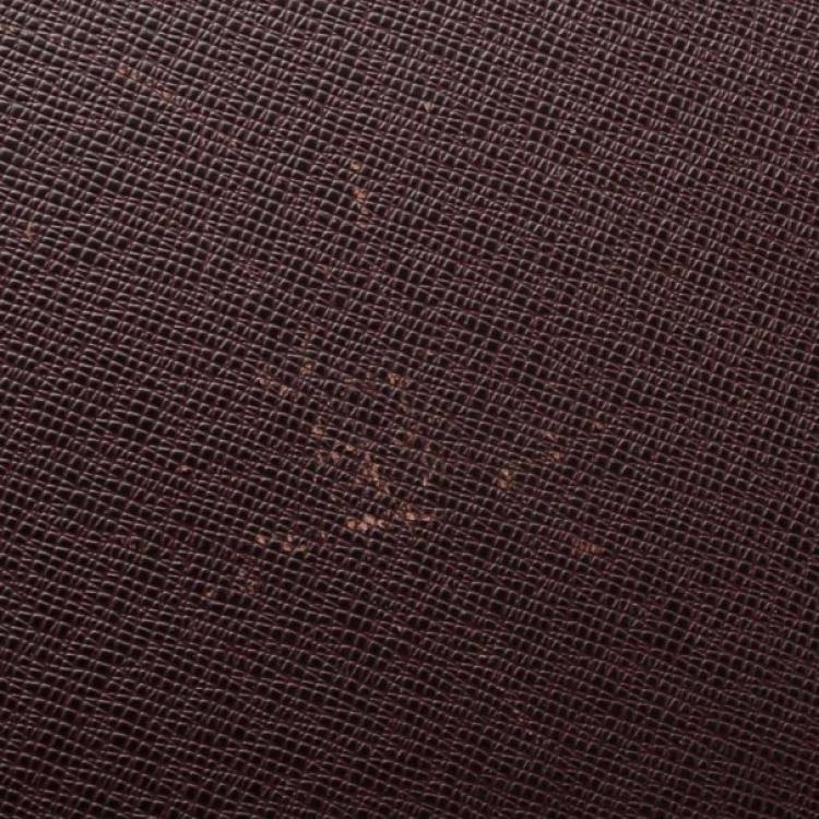 Pre Owned Louis Vuitton Burgundy Taiga Leather President Classeur Briefcase