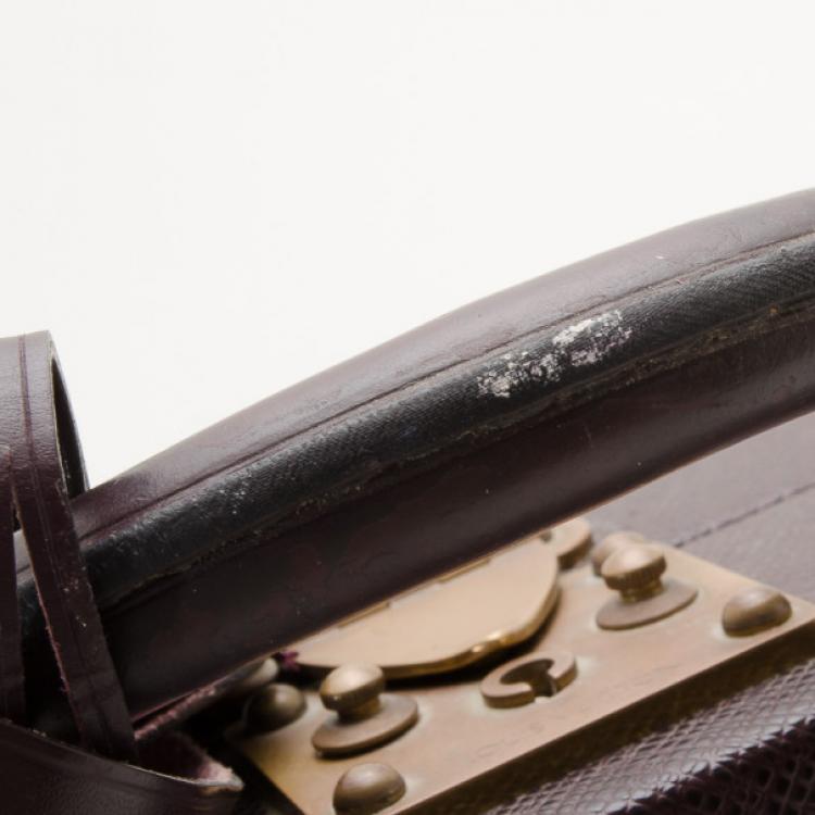 Pre Owned Louis Vuitton Burgundy Taiga Leather President Classeur Briefcase