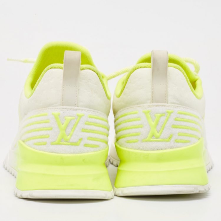 Pre Owned Louis Vuitton Neon Yellow Knit Fabric V.N.R Sneakers Size 45