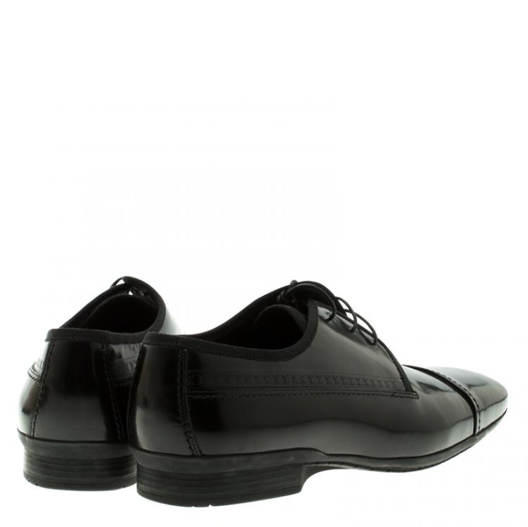 Pre Owned Louis Vuitton Black Leather Lace Up Derby Size 43.5