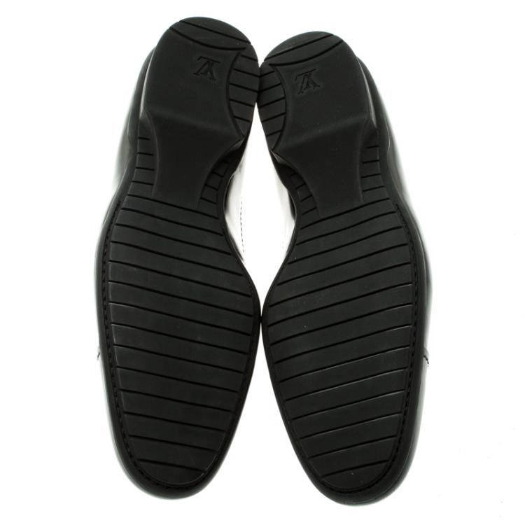 Pre Owned Louis Vuitton Black Leather Lace Up Derby Size 43.5