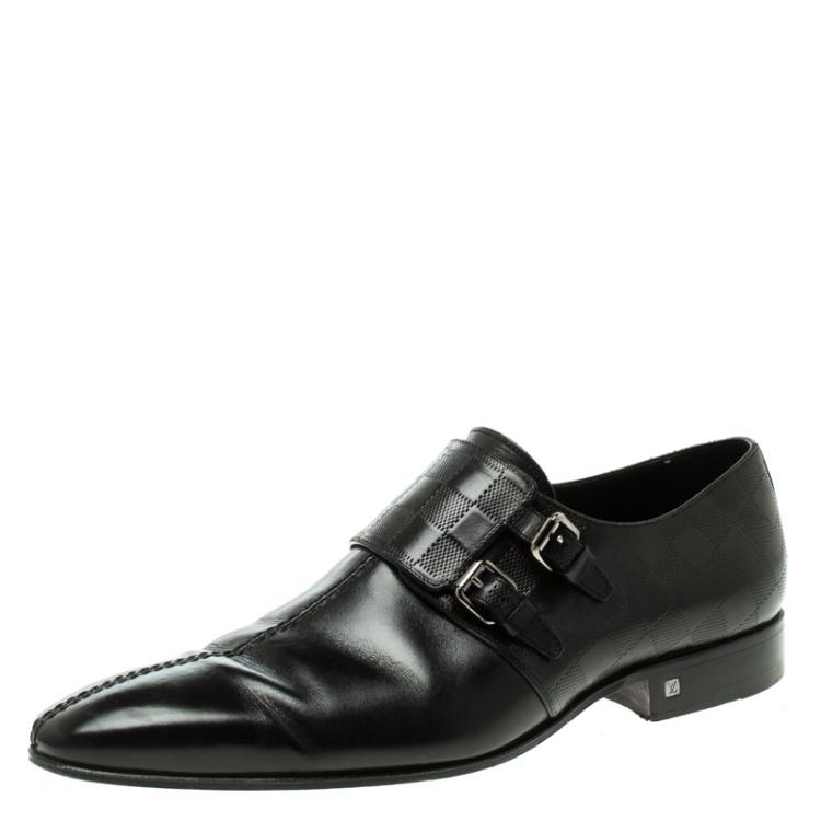 Louis Vuitton Black Infini Leather Buckle Derby Shoes, Size 10 (LZX) 1 –  Max Pawn