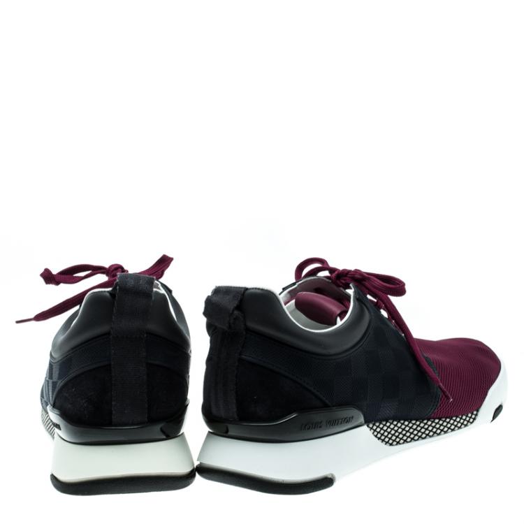 Pre Owned Louis Vuitton Tricolor Mesh and Damier Embossed Rubber Fastlane Sneakers Size 42